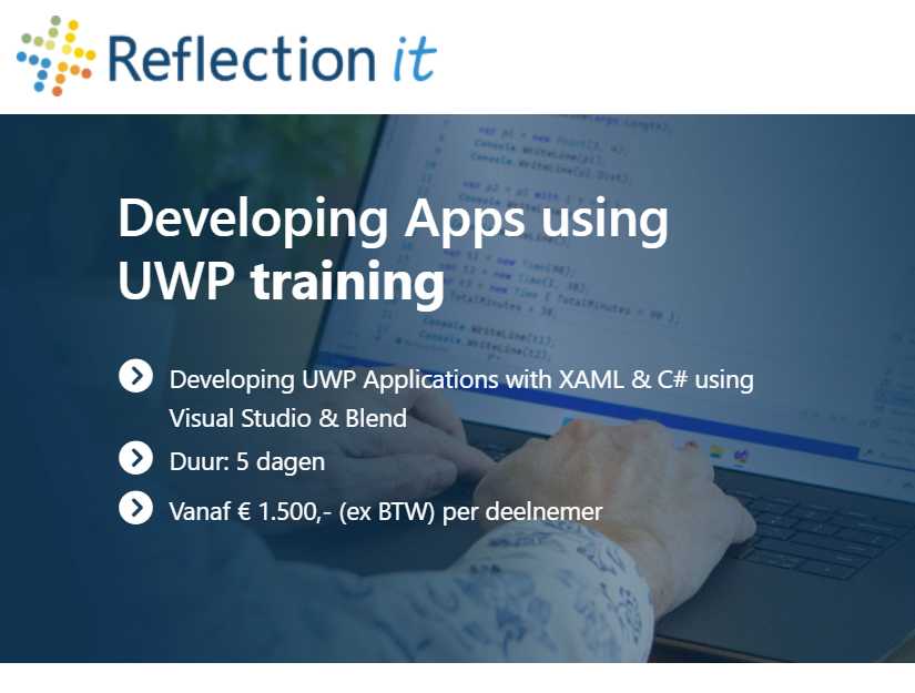 Developing Apps Using UWP Training - Reflection IT